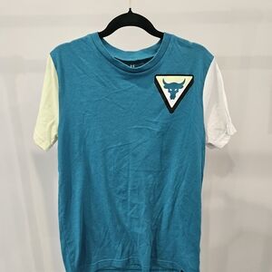 Under Armour Youth Boys Teal T-Shirt with Bull Logo